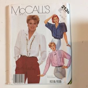 Vintage Pattern for a button down blouse size 16, 18 and 20